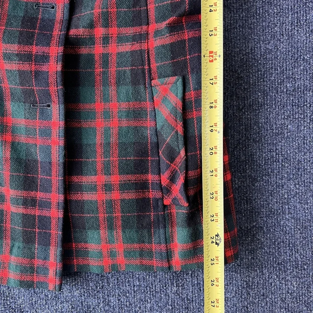 Vintage Pendleton Skirt Suit Womens 8 Red Green Tartan Plaid Virgin Wool USA 80s - Picture 5 of 13
